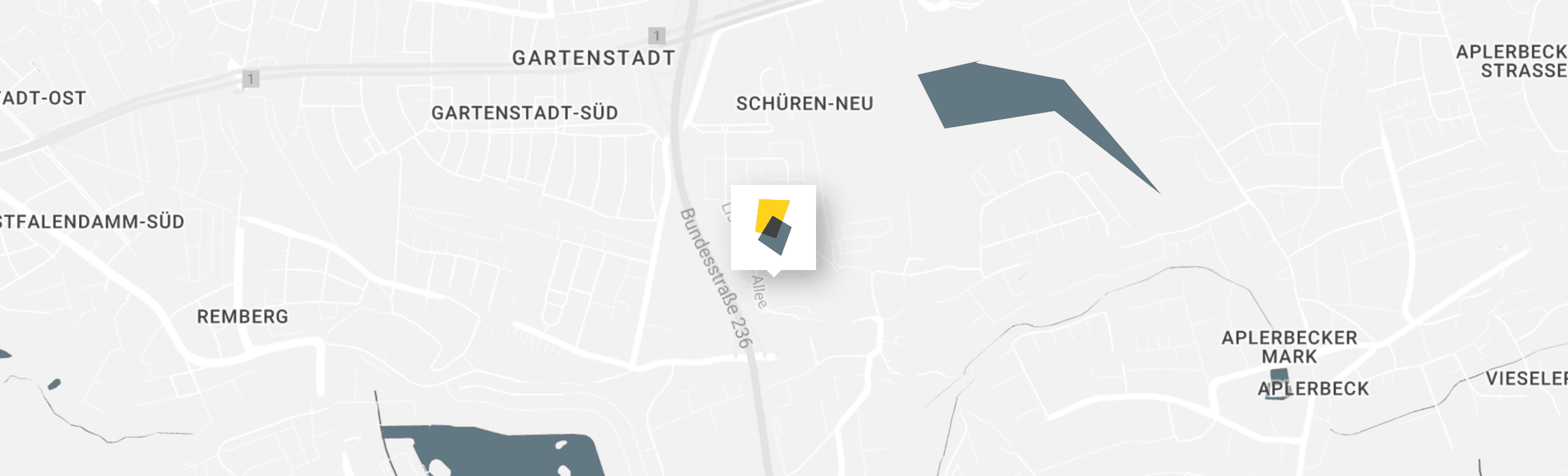 Auszug aus dem Stadtplan Dortmund mit Standort der 4sConsult GmbH in der Lissaboner Allee 1