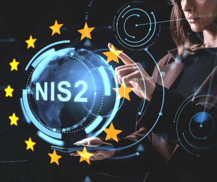 Die NIS2 Regelung hat Auswirkungen auf viele Unternehmen NIS2 und Stil der EU Flagge