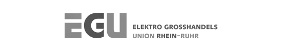 Logo EGU Elektro-Großhandel Schriftzug der EGU Elektro Großhandels Union Rhein-Ruhr GmbH & Co. KG, Vertrieb von Elektrotechnik.