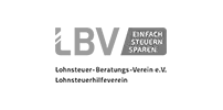 Logo LBV Lohnsteuer-Beratungs-Verein Schriftzug des Lohnsteuerhilfevereins LBV Lohnsteuer-Beratungs-Verein e.V.