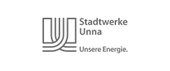Logo Stadtwerke Unna Schriftzug und Logomotiv der Energieversorgung Stadtwerke Unna GmbH.